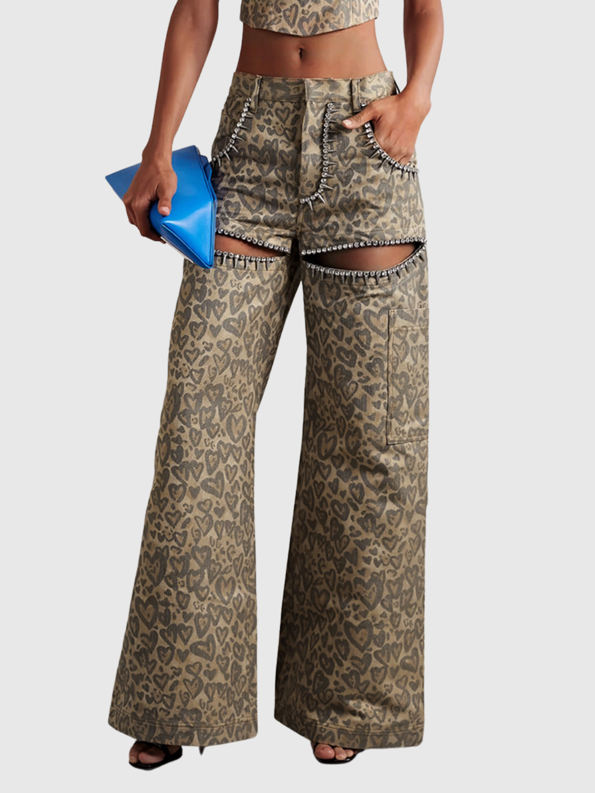 Meadow Leopard Rhinestone Embellished Jeans