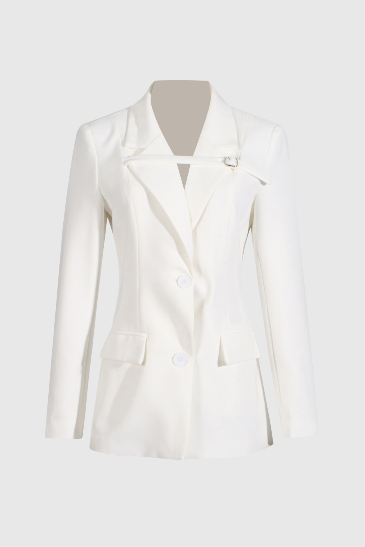 Whelan Plunge Blazer In White