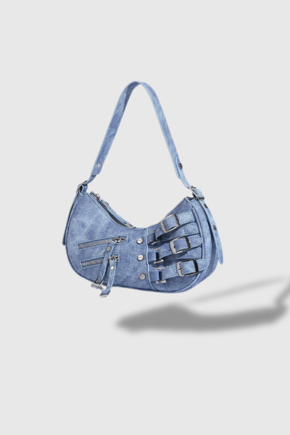 Kellan Zip Denim Bag In Blue