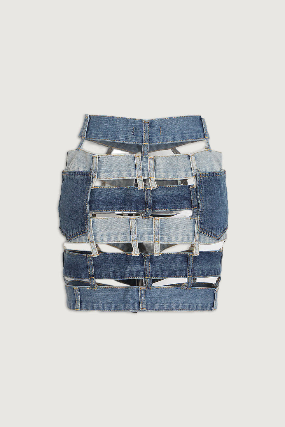 Seppe Denim Colorblock Skirt