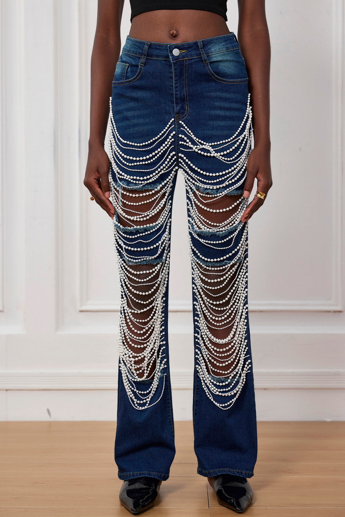 Addilyn Torn Chain Cutout Jeans