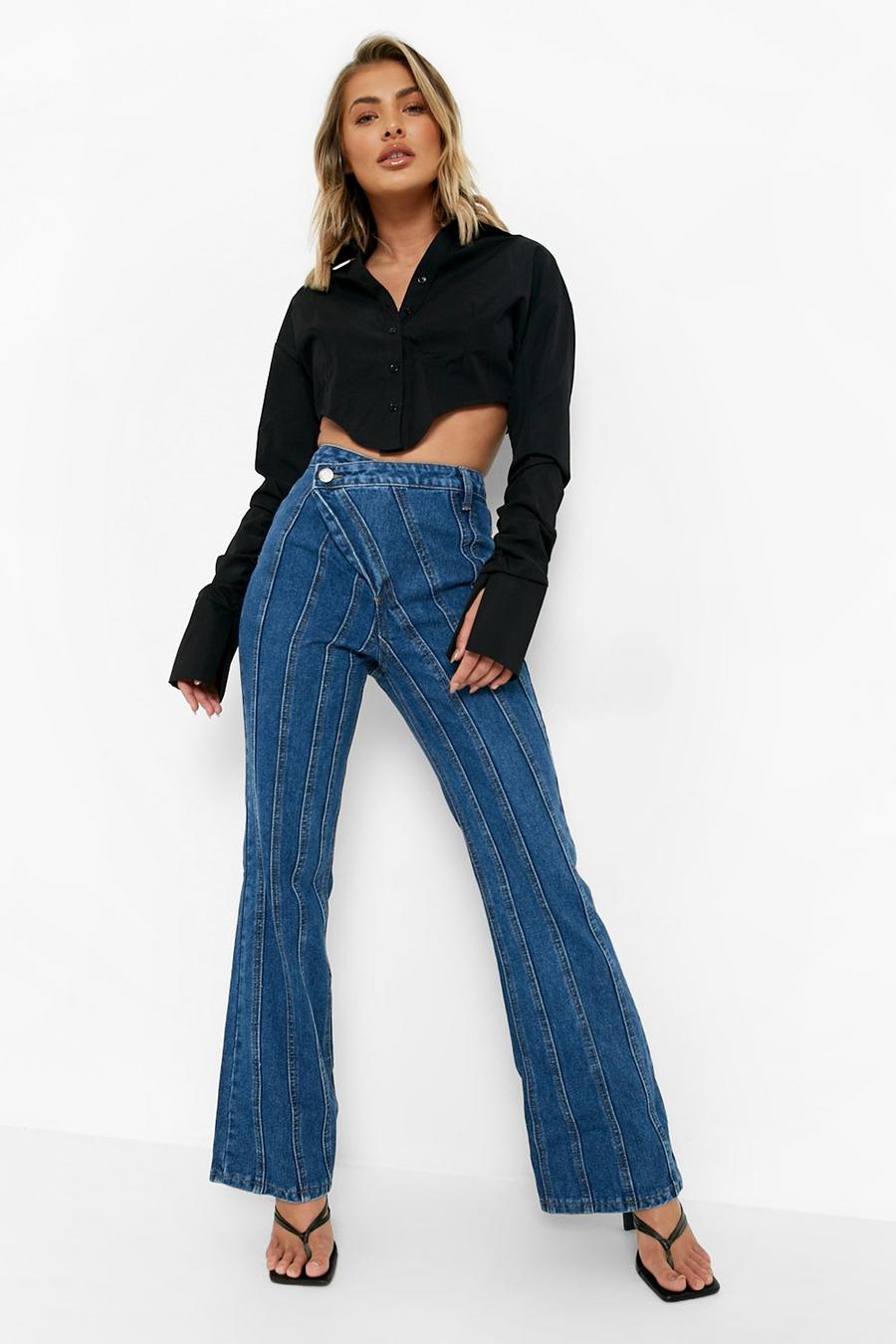 Rumi Paneled High Rise Denim Jeans