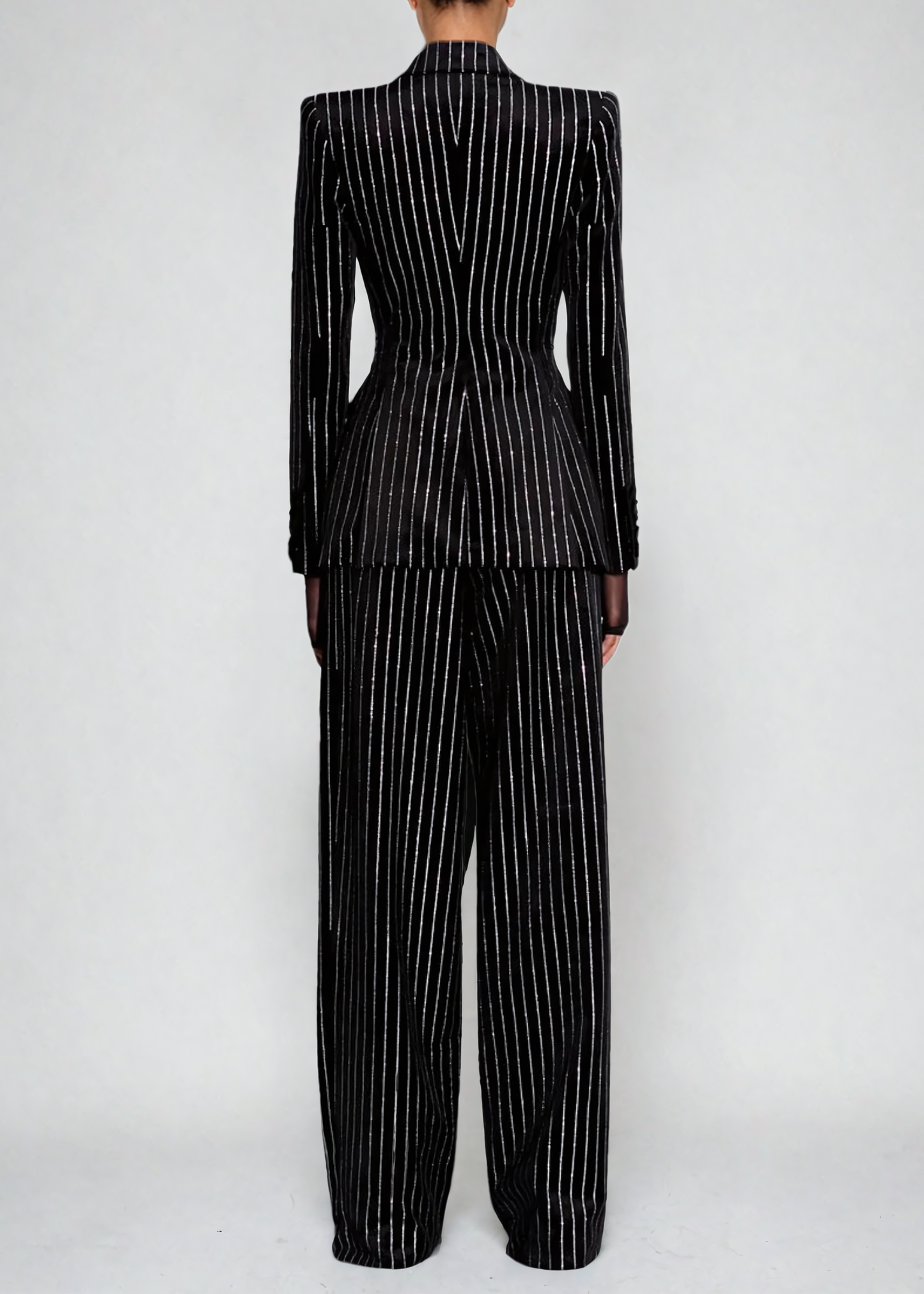 Hank Rhinestone Stripe Set In Black