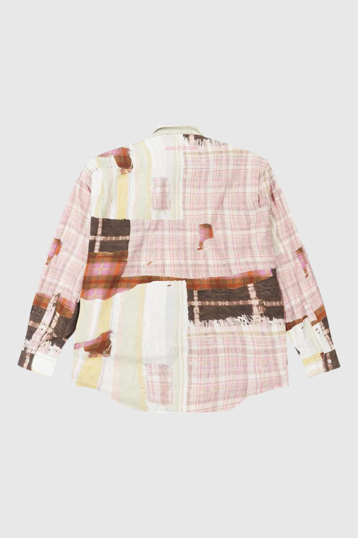 Trisha Grid Patchwork Shirt In Pink