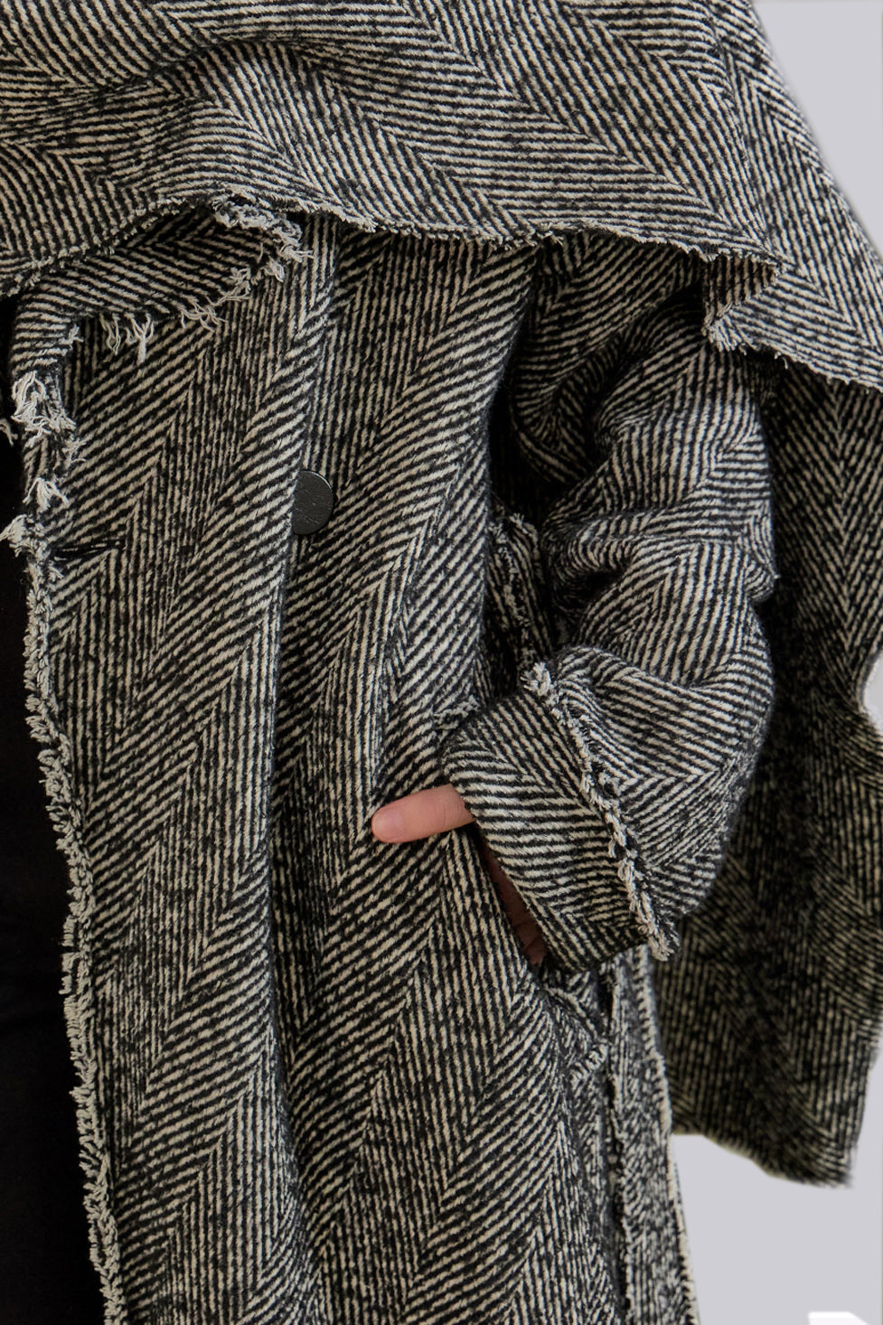 Zaiden Scarf  Patchwork Tweed Coat