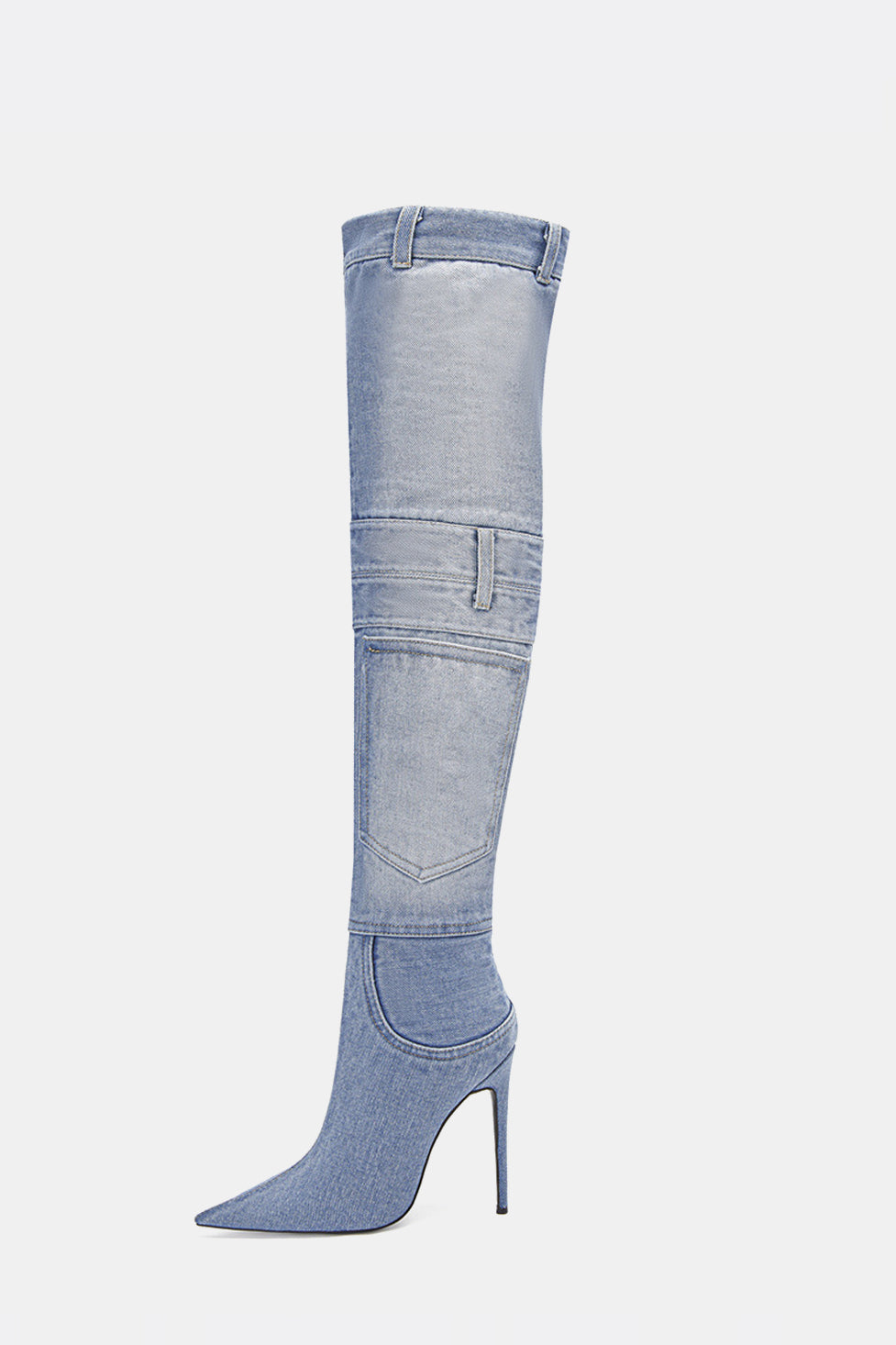 Larry High Heel Denim Boots