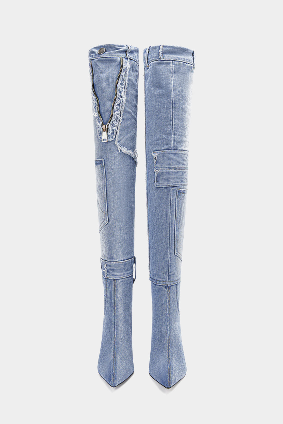 Larry High Heel Denim Boots