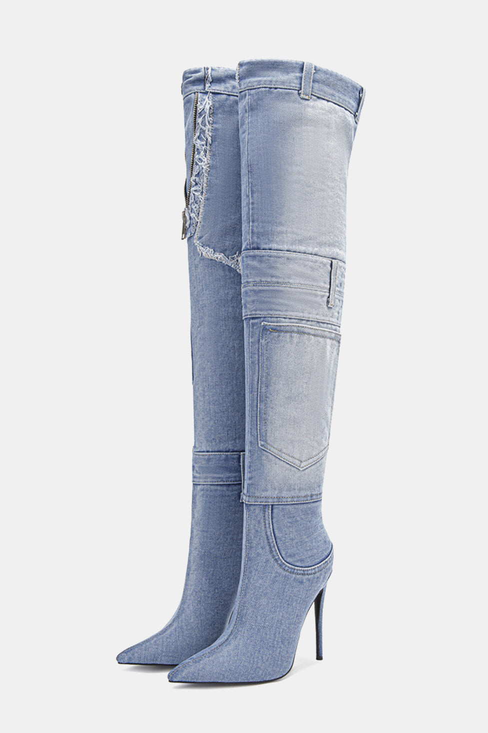 Larry High Heel Denim Boots