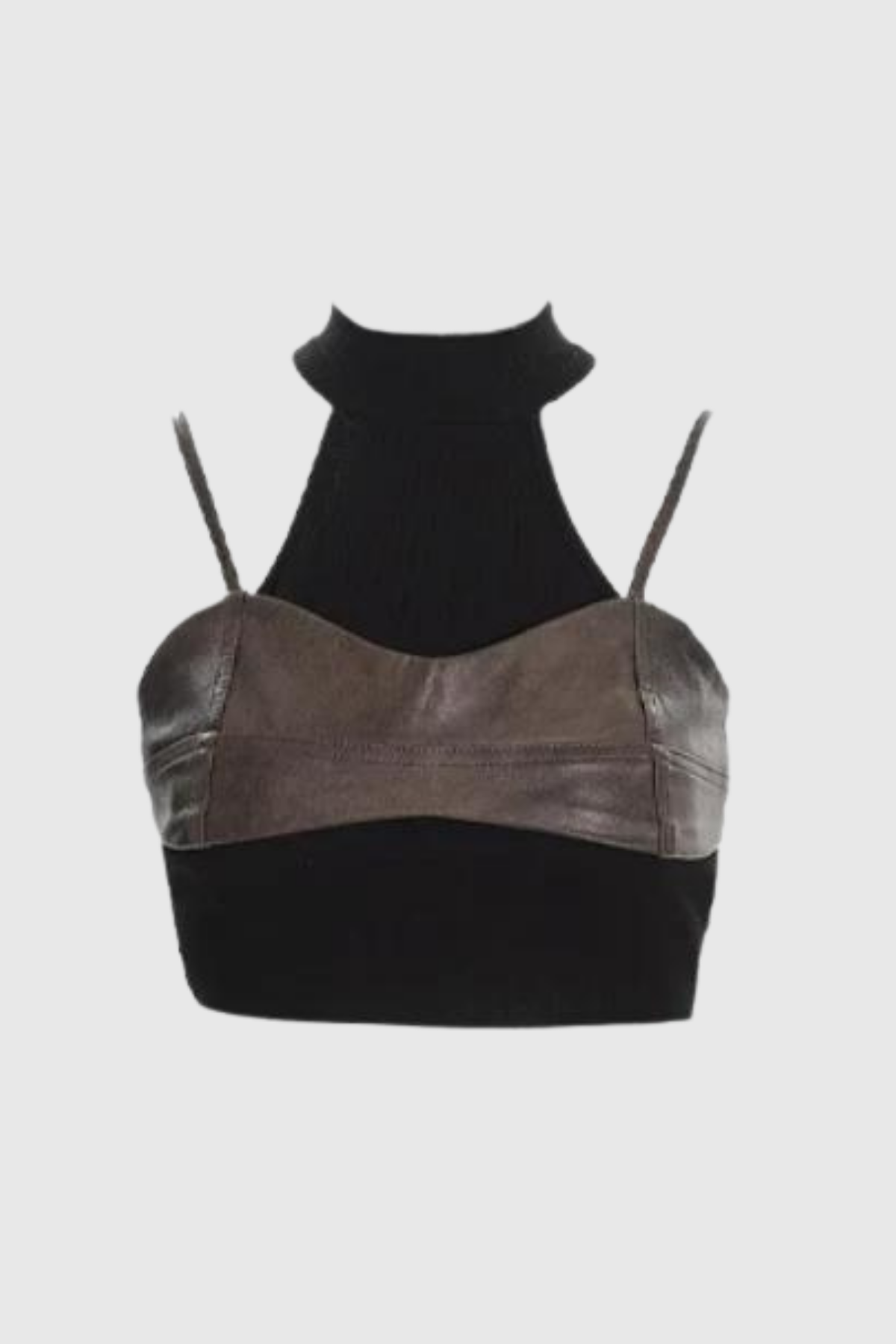 Ciaran Leather Patchwork Short Top