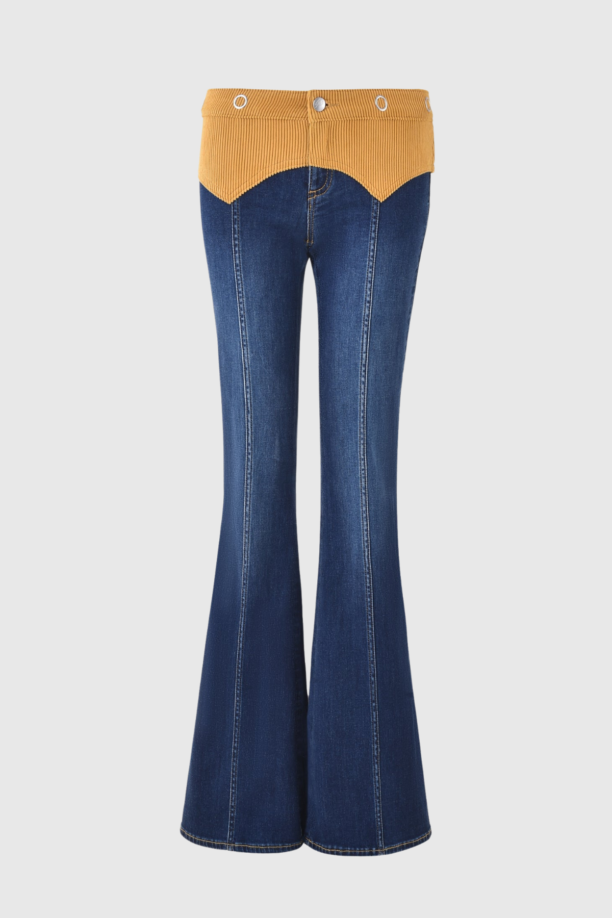 Cainnech Halter Neck Deconstruct Denim Pants Set