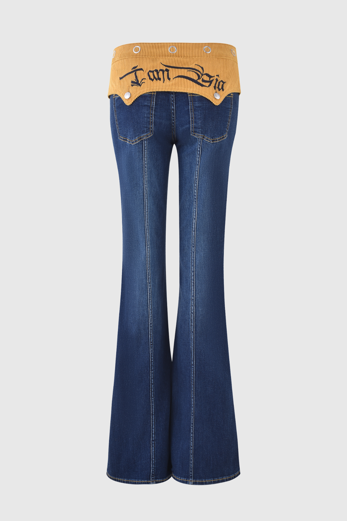 Cainnech Halter Neck Deconstruct Denim Pants Set