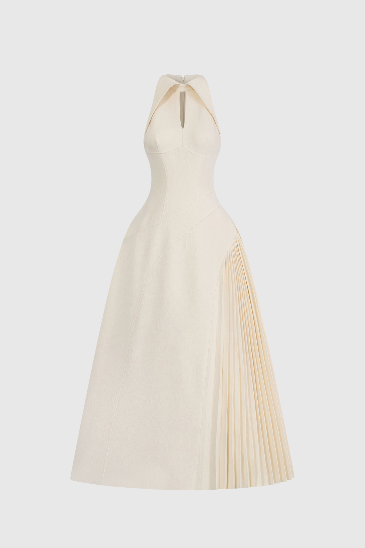 Zita Sleeveless Ruch Deconstruct  Maxi Dress In White