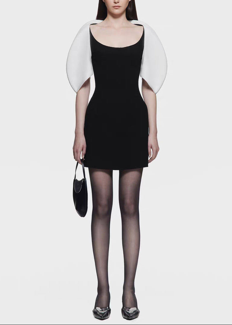 Fahriye Puff Sleeve Colorblock Mini Dress