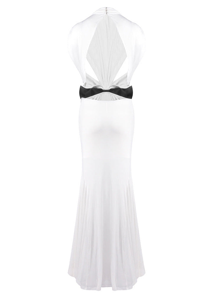 Celsus Lace Up Cutout Bow Maxi Dress