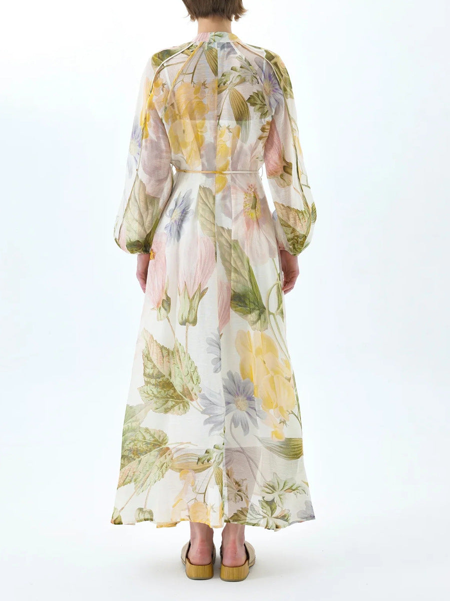 Fatmir Balloon Sleeve Floral Maxi Dress