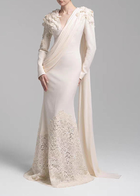 Felician Flower Fringe Maxi Dress