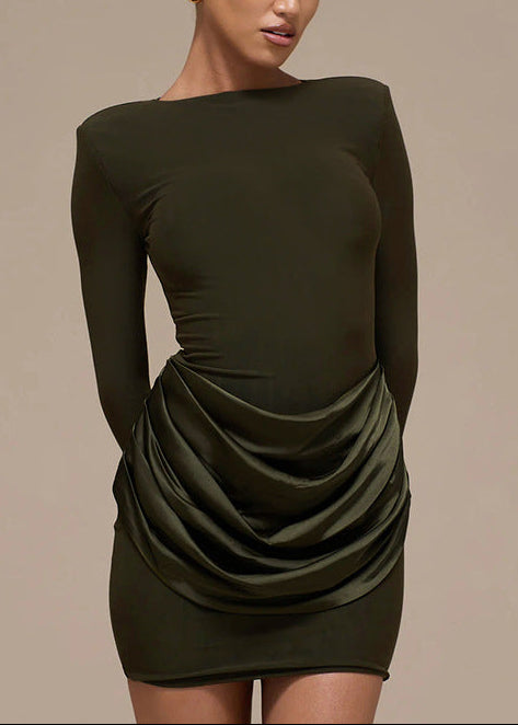 Edgars Long Sleeve Ruch Mini Dress