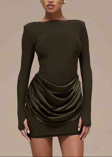 Edgars Long Sleeve Ruch Mini Dress