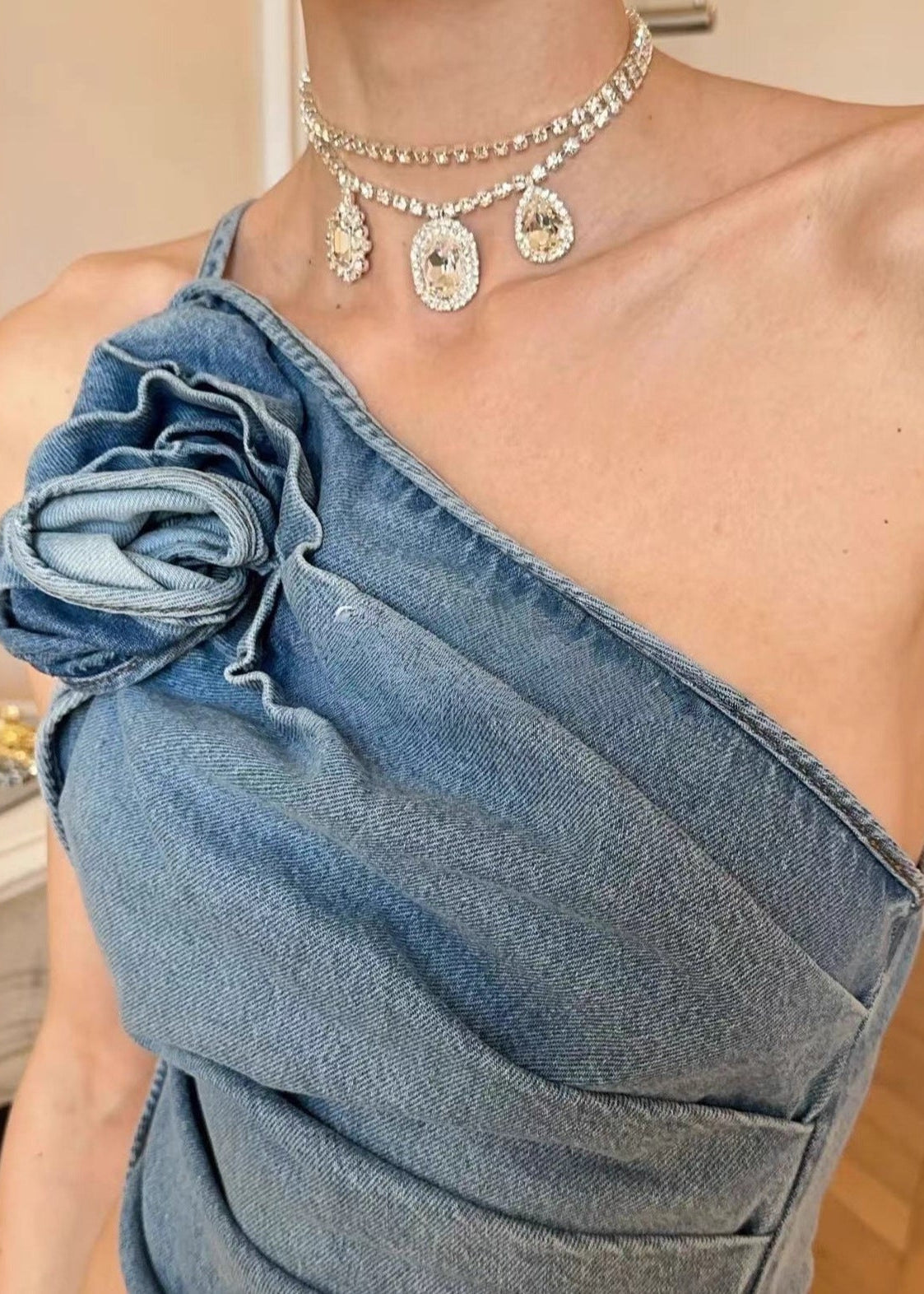 Caio One Shouder Flower Top