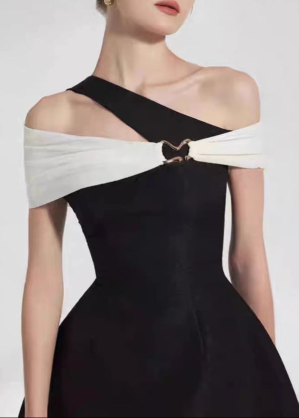 Chelsie Asymmetric Off Shoulder Mini Dress