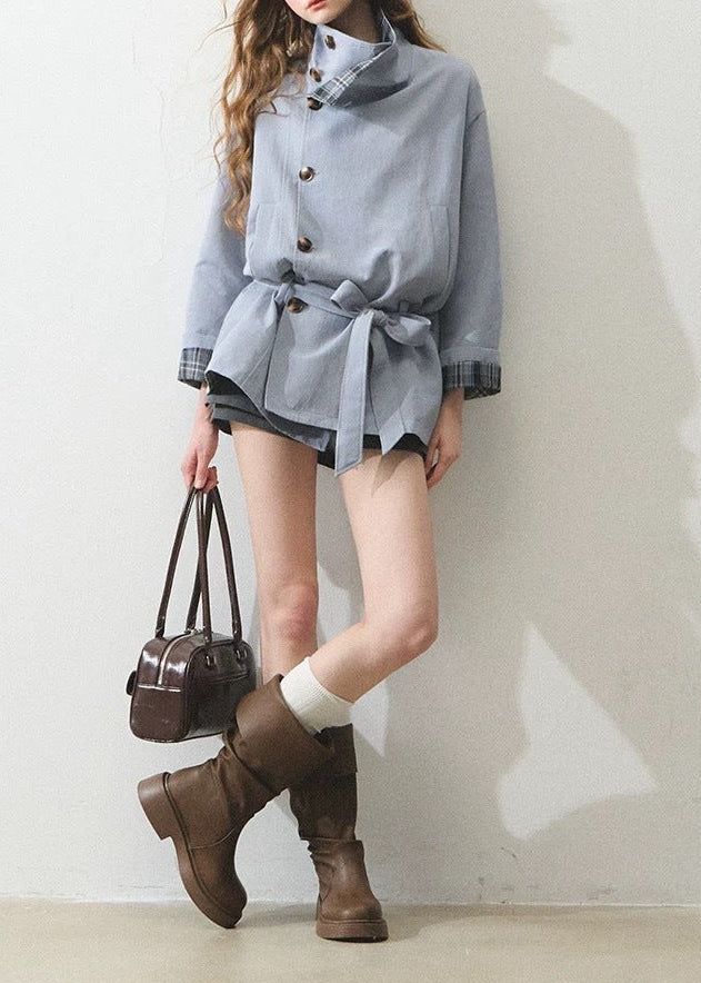 Crescenzo Grid Stand Collar Jacket