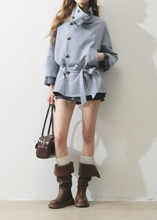 Crescenzo Grid Stand Collar Jacket