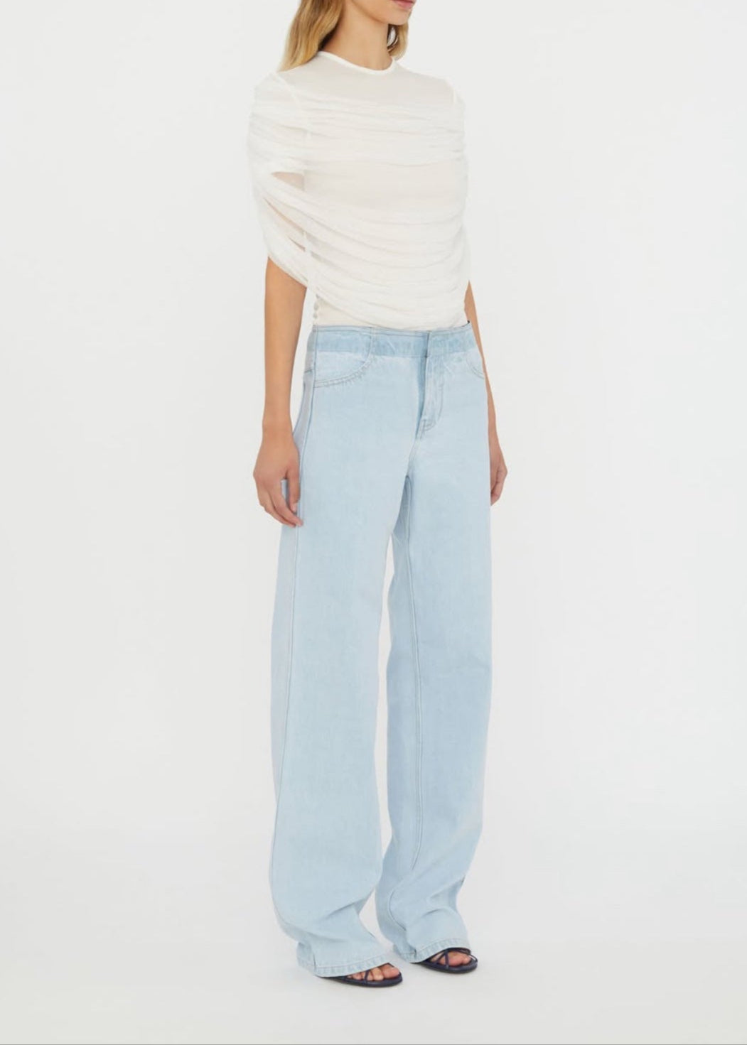 Bahija Mesh Ruch T Shirt In White