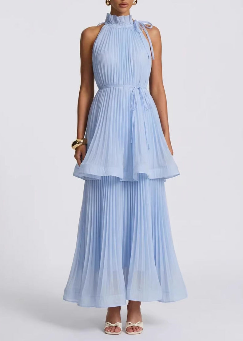 Fatimata Pleated Tiered Maxi Dress