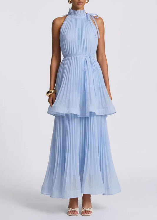 Fatimata Pleated Tiered Maxi Dress
