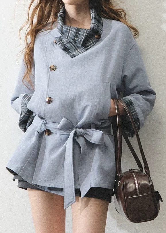 Crescenzo Grid Stand Collar Jacket