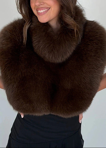 Efpraxia Faux Fur Crop Top