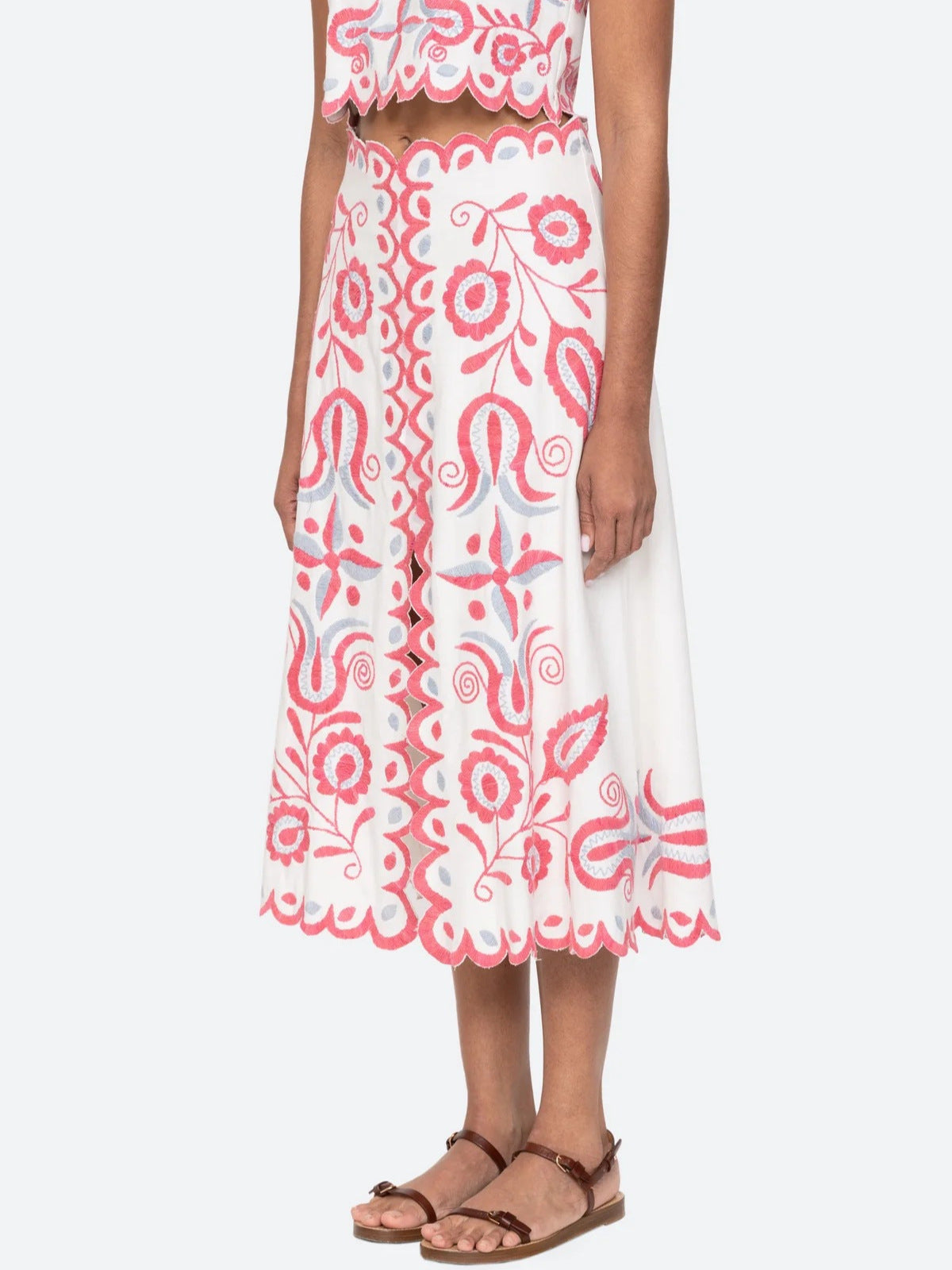 Fiamma Paisley Embroidered Skirt Set
