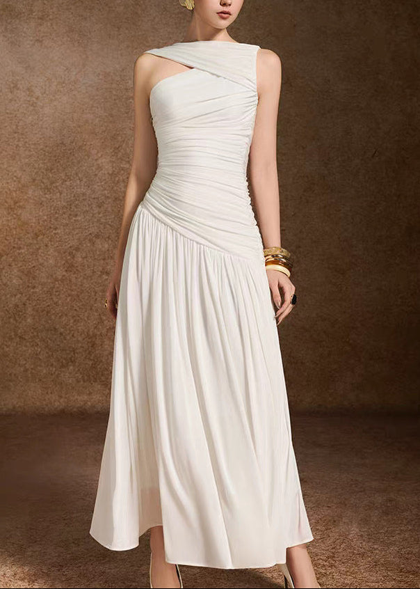 Faigel Asymmetric Draped Maxi Dress