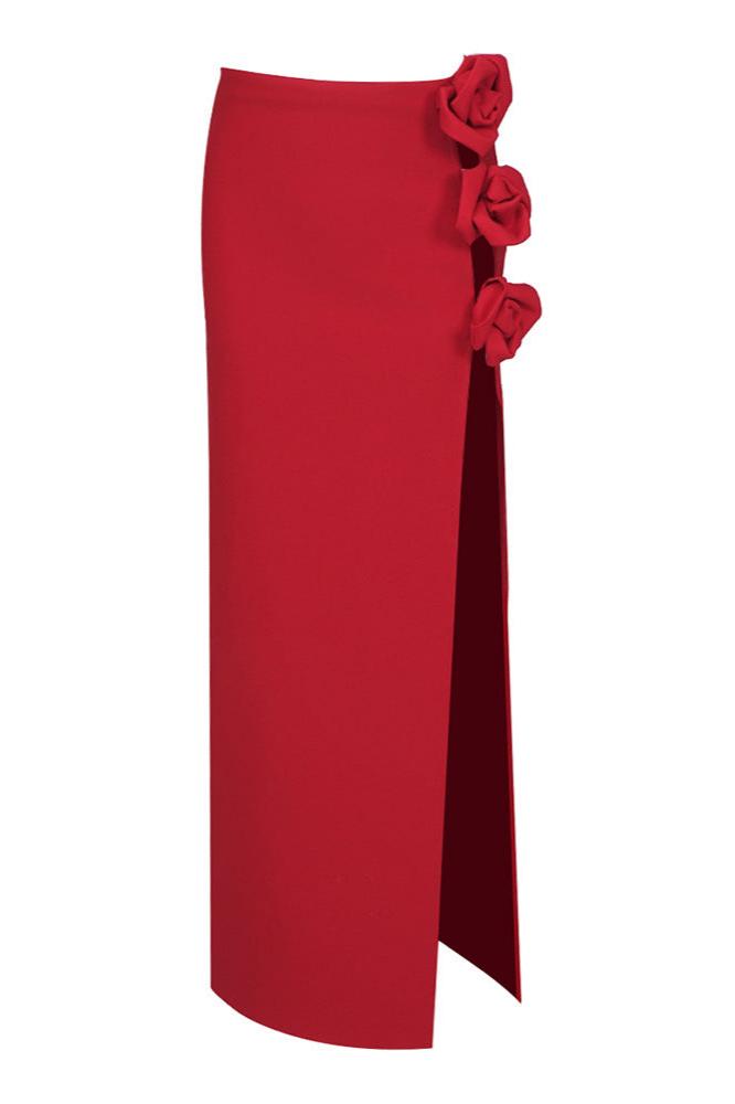 Nathan Cutout Split Flower Maxi Skirt