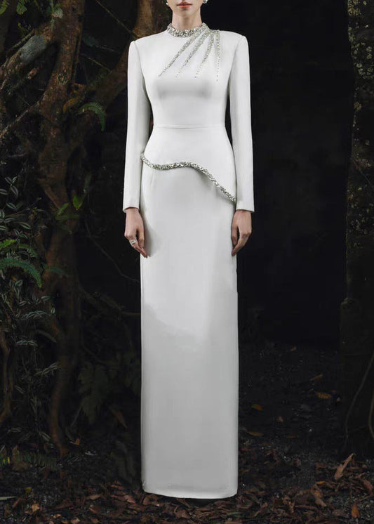 Felicyta Crystal Asymmetric Maxi Dress