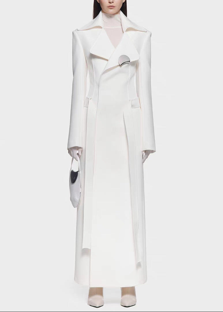 Dujam Deconstruct Lapel Coat In White
