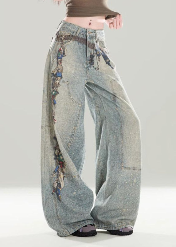 Ardal Illusion Print Wide Jeans