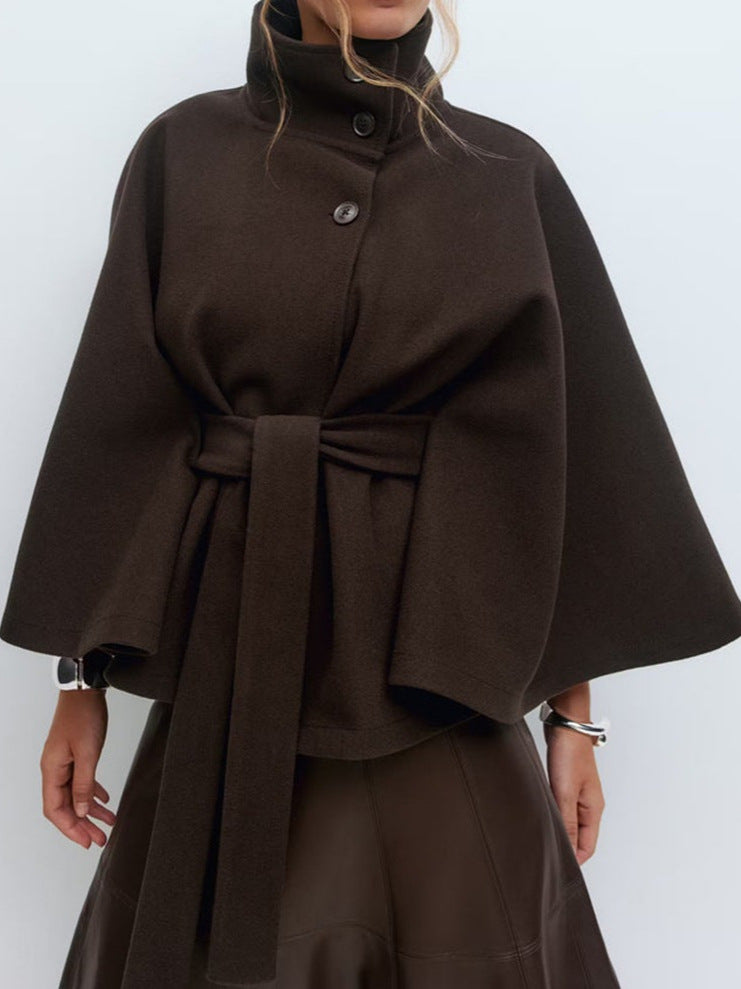 Deiniol Stand Collar Jacket In Beige