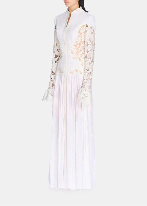 Boyce Embroidered Ruch Lace Maxi Dress