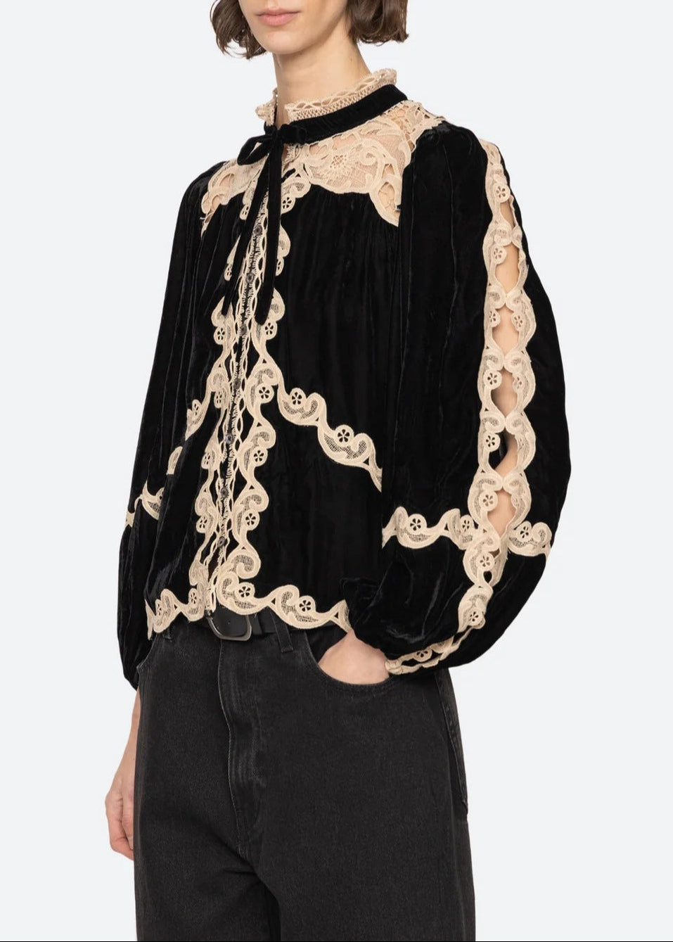 Emanuel Cutout Cochet Top