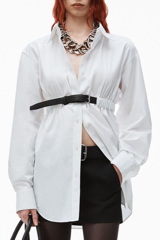 Chimera Buckle Ruch Lapel Shirt