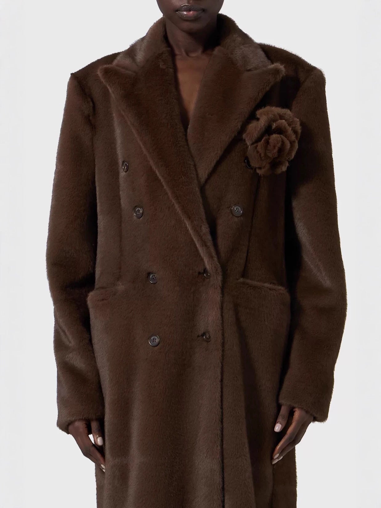 Djamel Flower Faux Fur Coat
