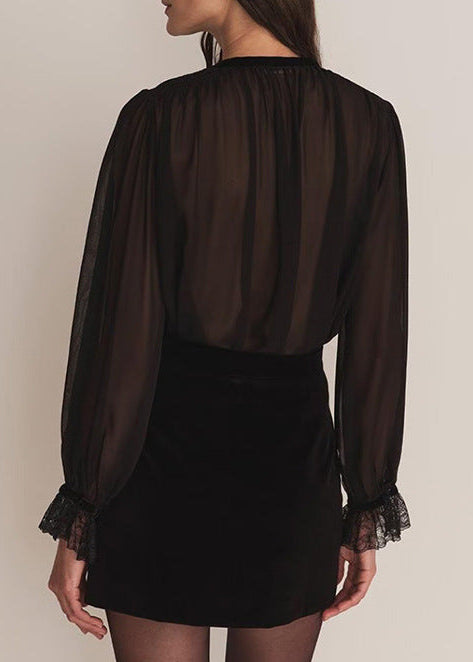 Elvire Balloon Sleeve Lace Skirt Set