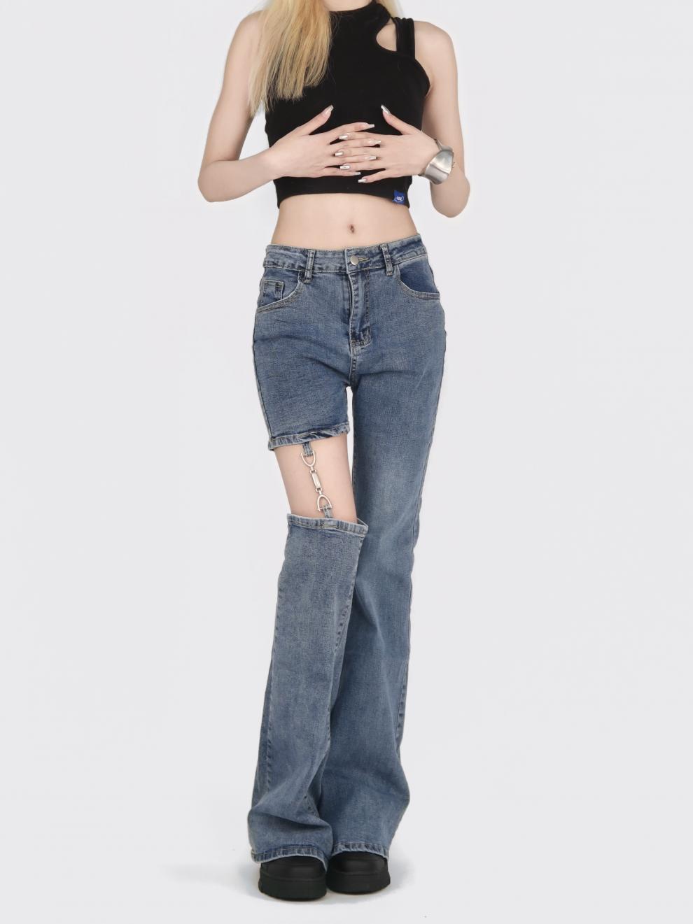 Crocifissa Asymmetric Jeans