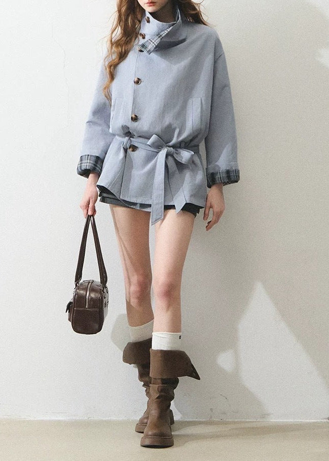 Crescenzo Grid Stand Collar Jacket