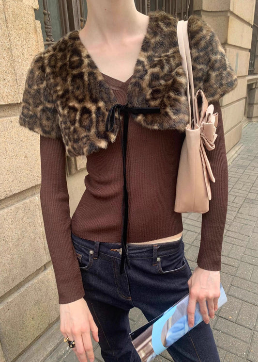 Django Leopard Faux Fur Jacket