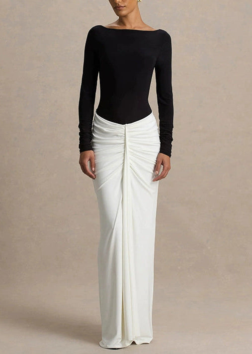 Fadile Colorblock Ruch Maxi Dress