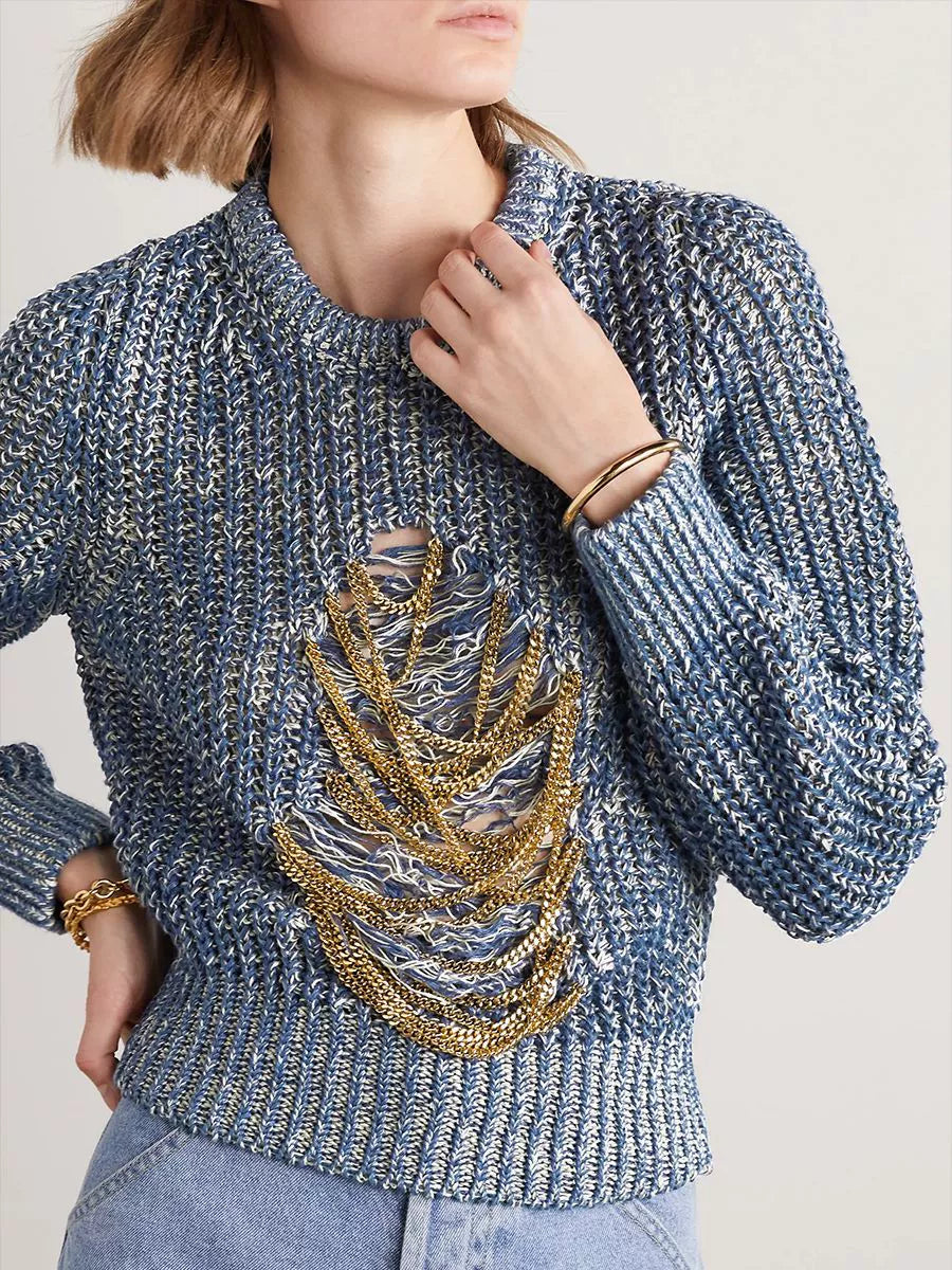 Emmett Chain Cutout Knit Top