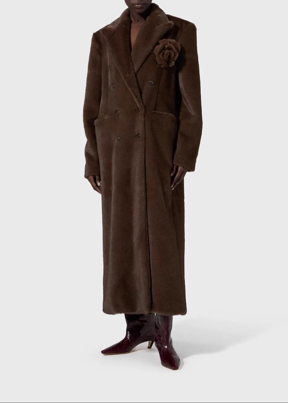 Djamel Flower Faux Fur Coat