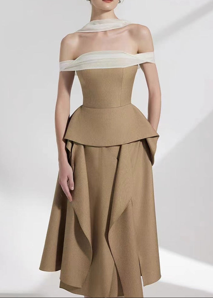 Callias Off Shoulder Asymmetric Maxi Dress